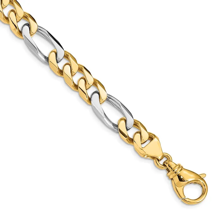 Necklaces MDS Solid 14K Twotone Gold 20 inch 85mm Hand Polished Fancy Link with Fancy Lobster Clasp Chain Necklace Necklaces MDS Solid 14K Twotone Gold 20 inch 85mm Hand Polished Fancy Link with Fancy Lobster Clasp Chain Necklace