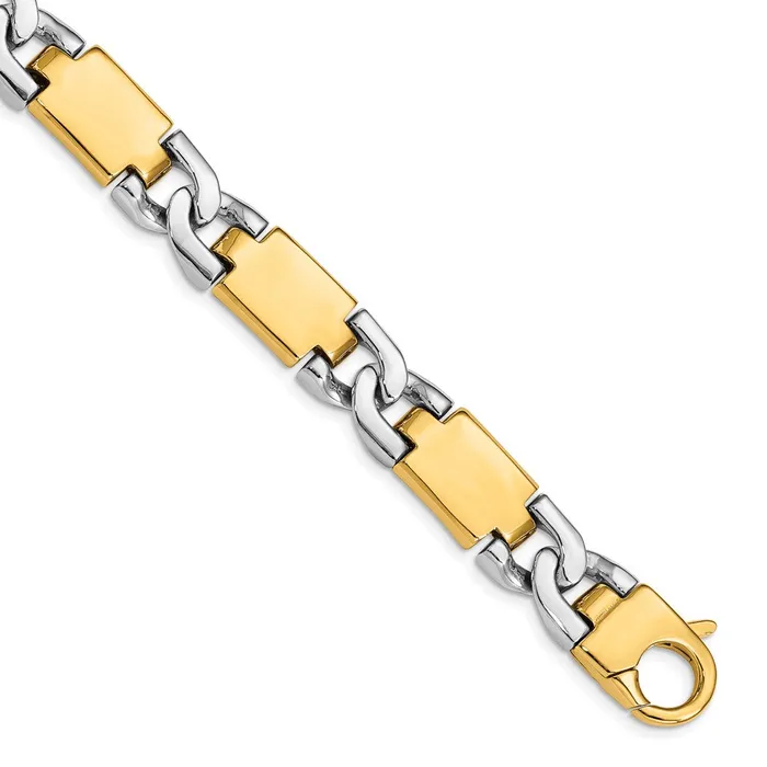 Necklaces MDS Solid 14K Twotone Gold 24 inch 109mm Hand Polished Fancy Link with Fancy Lobster Clasp Chain Necklace Necklaces MDS Solid 14K Twotone Gold 24 inch 109mm Hand Polished Fancy Link with Fancy Lobster Clasp Chain Necklace