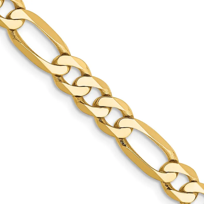 Necklaces MDS Solid 14K Yellow Gold 30 inch 525mm Flat Figaro with Lobster Clasp Chain Necklace Necklaces MDS Solid 14K Yellow Gold 30 inch 525mm Flat Figaro with Lobster Clasp Chain Necklace