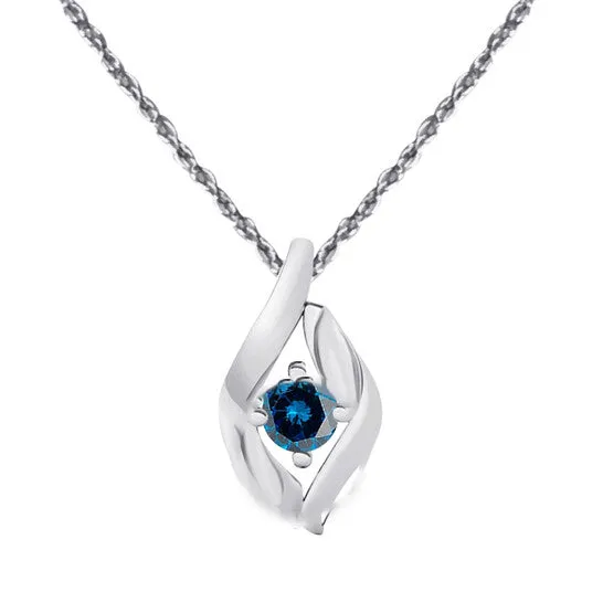 Necklaces Original Maulijewels 14 Carat Natural Blue Diamond Pendant In 10K White Gold With 18 10k White Gold Plated Sterling Silver Box Chain JMS always Necklaces Original Maulijewels 14 Carat Natural Blue Diamond Pendant In 10K White Gold With 18 10k White Gold Plated Sterling Silver Box Chain JMS always