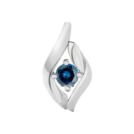 Necklaces Original Maulijewels 14 Carat Natural Blue Diamond Pendant In 10K White Gold With 18 10k White Gold Plated Sterling Silver Box Chain JMS always