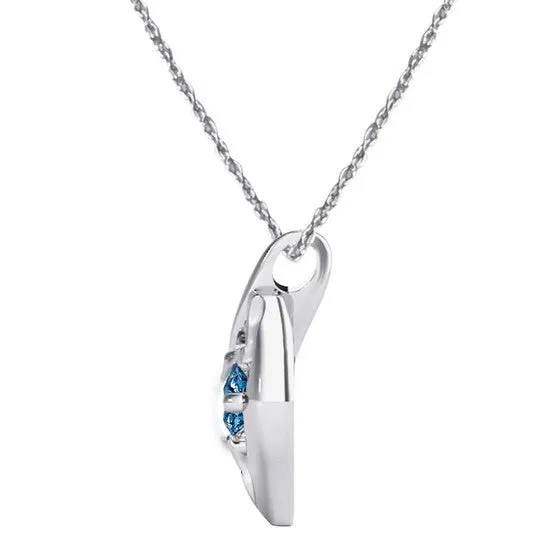Necklaces Original Maulijewels 14 Carat Natural Blue Diamond Pendant In 10K White Gold With 18 10k White Gold Plated Sterling Silver Box Chain JMS always