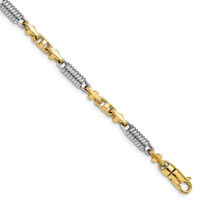 Necklaces Solid 14K Twotone Gold 20 inch 46mm Hand Polished Fancy Link with Lobster Clasp Chain Necklace MDS Necklaces Solid 14K Twotone Gold 20 inch 46mm Hand Polished Fancy Link with Lobster Clasp Chain Necklace MDS
