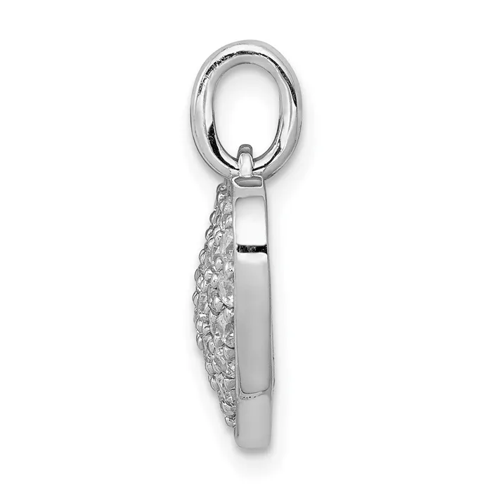 Necklaces Solid 14k White Gold 58ct Simulated CZ Heart Pendant Goldia