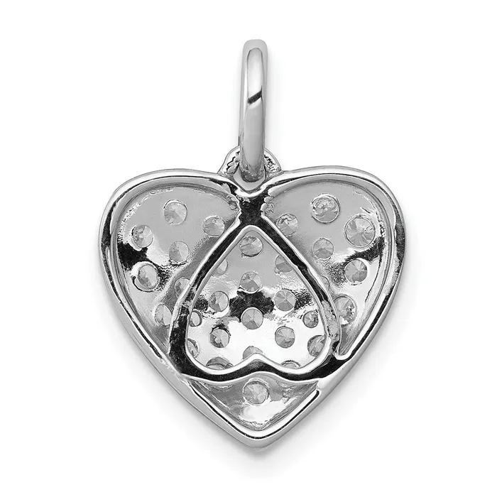 Necklaces Solid 14k White Gold 58ct Simulated CZ Heart Pendant Goldia