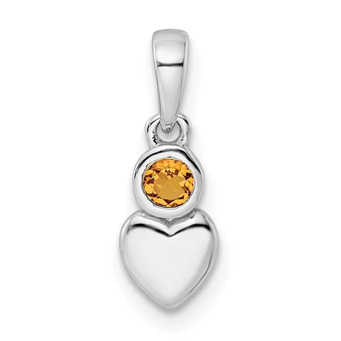 Necklaces Sterling Silver Rhodiumplated Polished Citrine Heart Pendant Goldia Necklaces Sterling Silver Rhodiumplated Polished Citrine Heart Pendant Goldia