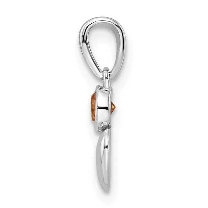 Necklaces Sterling Silver Rhodiumplated Polished Citrine Heart Pendant Goldia
