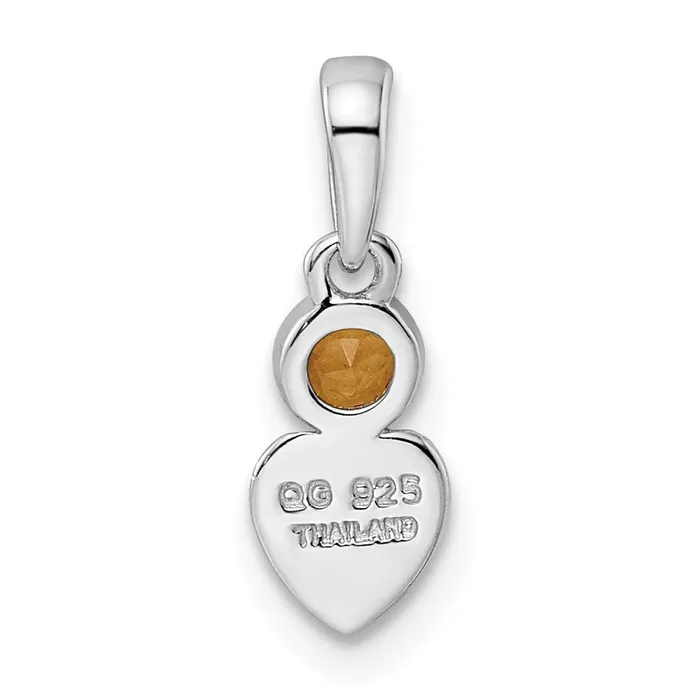 Necklaces Sterling Silver Rhodiumplated Polished Citrine Heart Pendant Goldia