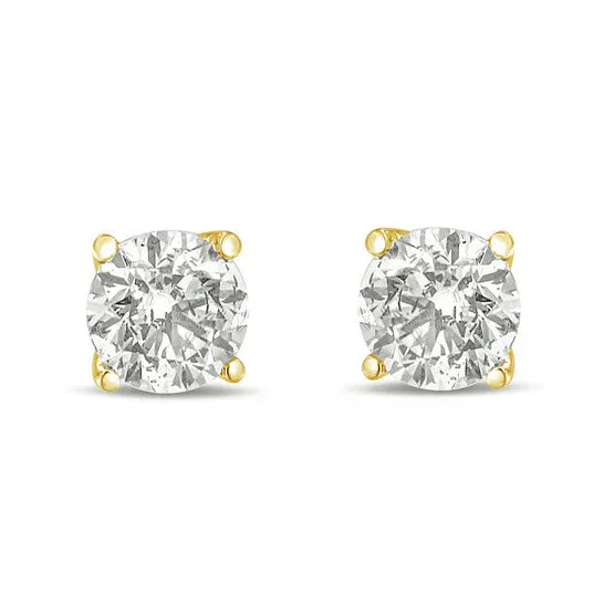Original 14K Yellow Gold 10 Cttw Round Brilliant Cut Lab Grown White Diamond 4Prong Classic Solitaire Stud Earrings GH Color VS1VS2 Clarity JMS always Earrings Original 14K Yellow Gold 10 Cttw Round Brilliant Cut Lab Grown White Diamond 4Prong Classic Solitaire Stud Earrings GH Color VS1VS2 Clarity JMS always Earrings