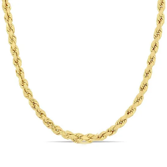 Original AMOUR 18 Inch Rope Chain Necklace In 10K Yellow Gold 4 Mm JMS always Necklaces Original AMOUR 18 Inch Rope Chain Necklace In 10K Yellow Gold 4 Mm JMS always Necklaces