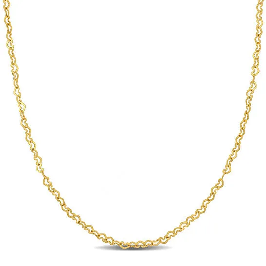 Original Amour 2mm Heart Link Necklace in 14k Yellow Gold 14 in JMS always Necklaces Original Amour 2mm Heart Link Necklace in 14k Yellow Gold 14 in JMS always Necklaces