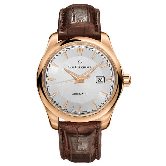 Original Carl F Bucherer Manero AutoDate 18kt Rose Gold Silver Dial Mens Watch 0010915031301 JMS always Earrings Original Carl F Bucherer Manero AutoDate 18kt Rose Gold Silver Dial Mens Watch 0010915031301 JMS always Earrings