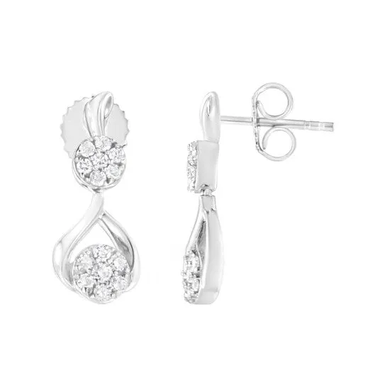 Original Haus of Brilliance 10K White Gold Plated Sterling Silver 12 cttw LabGrown Diamond Dangle Earring FG Color VS2SI1 Clarity JMS always Earrings Original Haus of Brilliance 10K White Gold Plated Sterling Silver 12 cttw LabGrown Diamond Dangle Earring FG Color VS2SI1 Clarity JMS always Earrings