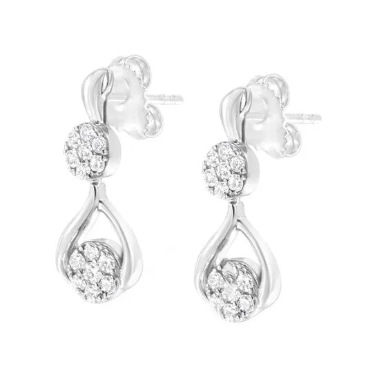 Original Haus of Brilliance 10K White Gold Plated Sterling Silver 12 cttw LabGrown Diamond Dangle Earring FG Color VS2SI1 Clarity JMS always Earrings Original Haus of Brilliance 10K White Gold Plated Sterling Silver 12 cttw LabGrown Diamond Dangle Earring FG Color VS2SI1 Clarity JMS always Earrings