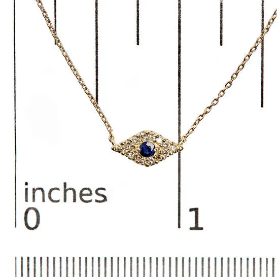 Original Haus of Brilliance 10K Yellow Gold Blue Sapphire and Diamond Accented Evil Eye 18 Inch Pendant Necklace HI Color I1I2 Clarity JMS always Necklaces Original Haus of Brilliance 10K Yellow Gold Blue Sapphire and Diamond Accented Evil Eye 18 Inch Pendant Necklace HI Color I1I2 Clarity JMS always Necklaces
