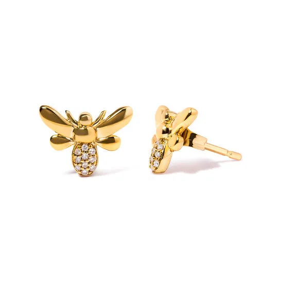 Original Haus of Brilliance 10K Yellow Gold Diamond Accented Bumble Bee Stud Earring HI Color I1I2 Clarity JMS always Earrings Original Haus of Brilliance 10K Yellow Gold Diamond Accented Bumble Bee Stud Earring HI Color I1I2 Clarity JMS always Earrings