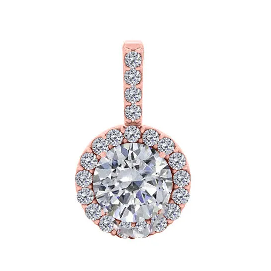 Original Maulijewels 065 Carat Diamond Pendant Necklace For Women In 14K Rose Gold With 18 Gold Plated 925 Sterling Silver Box Chain JMS always Necklaces Original Maulijewels 065 Carat Diamond Pendant Necklace For Women In 14K Rose Gold With 18 Gold Plated 925 Sterling Silver Box Chain JMS always Necklaces