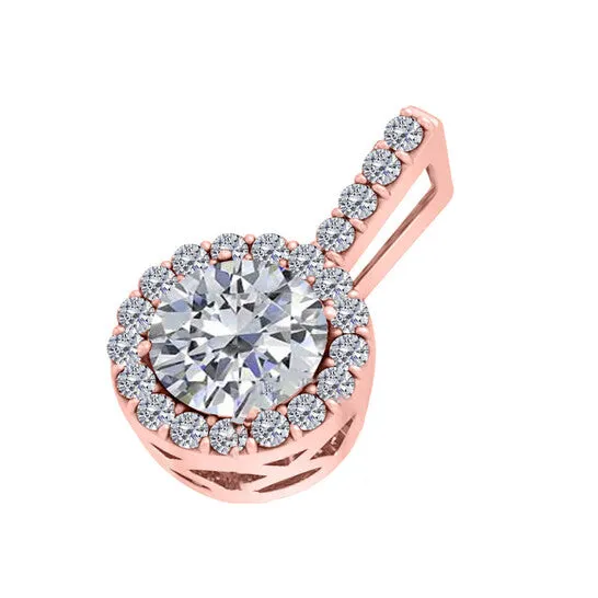 Original Maulijewels 065 Carat Diamond Pendant Necklace For Women In 14K Rose Gold With 18 Gold Plated 925 Sterling Silver Box Chain JMS always Necklaces Original Maulijewels 065 Carat Diamond Pendant Necklace For Women In 14K Rose Gold With 18 Gold Plated 925 Sterling Silver Box Chain JMS always Necklaces