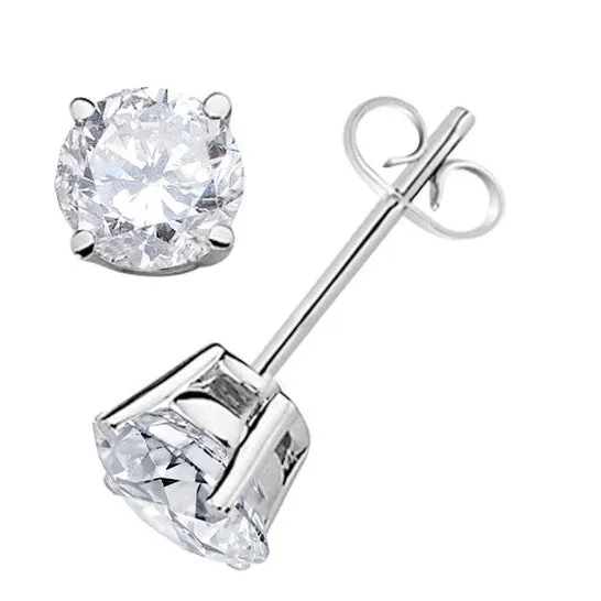 Original Maulijewels IGL Certified 125 Carat Round White Diamond Prong Set Stud Earrings For Women In 14K White Solid Gold JMS always Earrings Original Maulijewels IGL Certified 125 Carat Round White Diamond Prong Set Stud Earrings For Women In 14K White Solid Gold JMS always Earrings