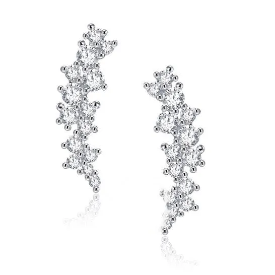 Original Megan Walford 925 Sterling Silver Clear Cubic Zirconia Cluster Stud Earrings JMS always Earrings Original Megan Walford 925 Sterling Silver Clear Cubic Zirconia Cluster Stud Earrings JMS always Earrings
