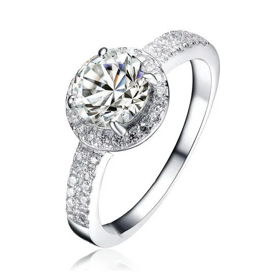 Original Megan Walford Sterling Silver Cubic Zirconia Traditional Ring JMS always Rings