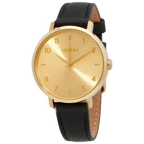Original Nixon Arrow Leather Quartz Gold Dial Ladies Watch A109151000 JMS always Watches Original Nixon Arrow Leather Quartz Gold Dial Ladies Watch A109151000 JMS always Watches