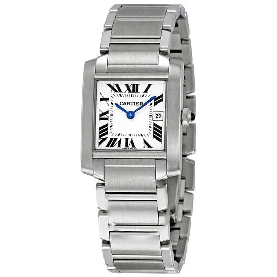 Original Preowned Cartier Tank Francaise White Grained Dial Unisex Watch W51011Q3 JMS always Watches Original Preowned Cartier Tank Francaise White Grained Dial Unisex Watch W51011Q3 JMS always Watches