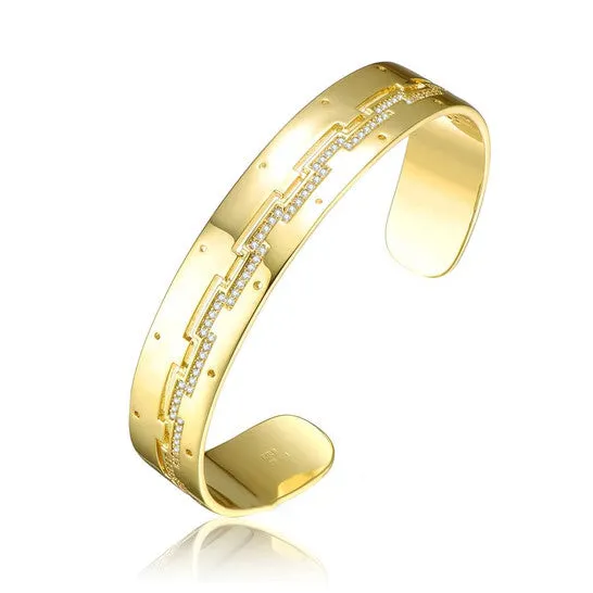 Original Rachel Glauber Gold Plated with Cubic Zirconias ZigZag Cuff Bracelet JMS always Bracelets Original Rachel Glauber Gold Plated with Cubic Zirconias ZigZag Cuff Bracelet JMS always Bracelets