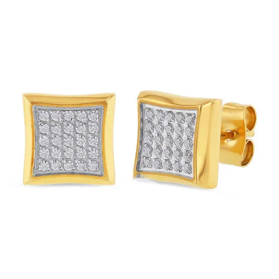 Original Robert Alton 14CTW Diamond Stainless Steel With Yellow Finish Mens Square Stud Earrings JMS always Earrings Original Robert Alton 14CTW Diamond Stainless Steel With Yellow Finish Mens Square Stud Earrings JMS always Earrings