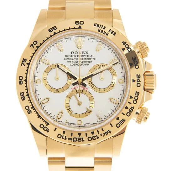 Original Rolex Cosmograph Daytona White Dial Mens 18K Yellow Gold Watch 116508WSO JMS always PreStyled Sets Original Rolex Cosmograph Daytona White Dial Mens 18K Yellow Gold Watch 116508WSO JMS always PreStyled Sets