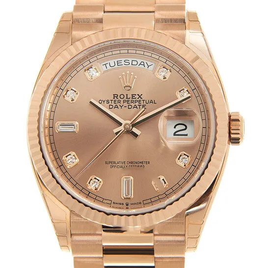 Original Rolex DayDate 36 Automatic Diamond Dial 18kt Everose Gold President Watch 128235PDP JMS always Watches Original Rolex DayDate 36 Automatic Diamond Dial 18kt Everose Gold President Watch 128235PDP JMS always Watches
