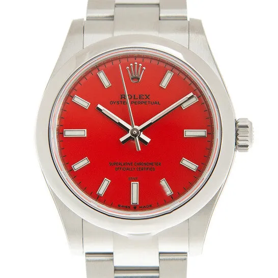 Original Rolex Oyster Perpetual 31 Coral Red Dial Automatic Ladies Watch 277200CRLRDSO JMS always Watches Original Rolex Oyster Perpetual 31 Coral Red Dial Automatic Ladies Watch 277200CRLRDSO JMS always Watches