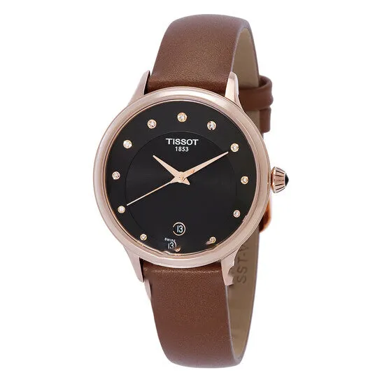Original Tissot TLady Quartz Diamond Black Dial Ladies Watch T1332103605600 JMS always Watches