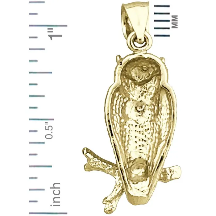 PreStyled Sets 14K Gold Perched Owl Pendant Goldia