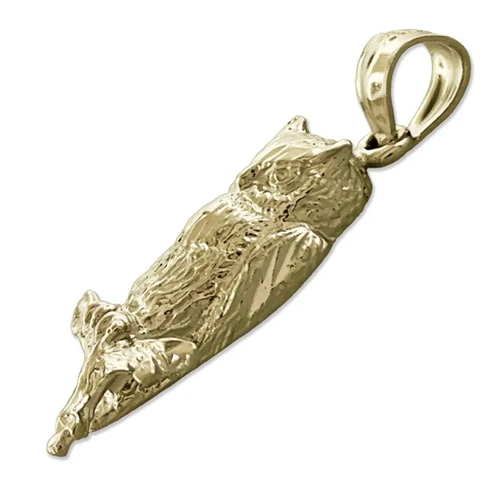 PreStyled Sets 14K Gold Perched Owl Pendant Goldia