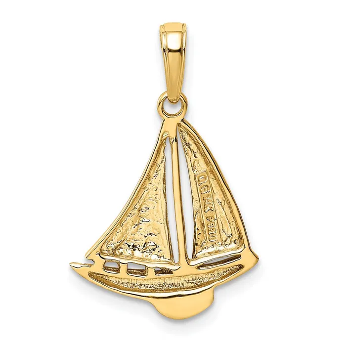 PreStyled Sets 14k Yellow Gold Sailboat Pendant Goldia