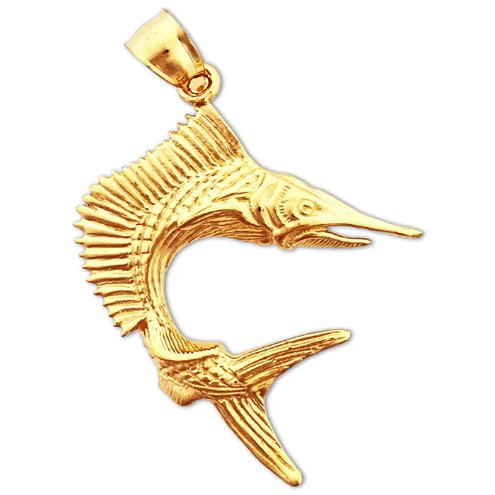 PreStyled Sets Goldia 14K Gold 3D Sailfish Pendant