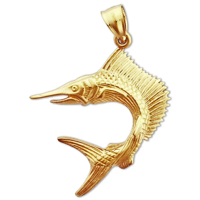 PreStyled Sets Goldia 14K Gold 3D Sailfish Pendant