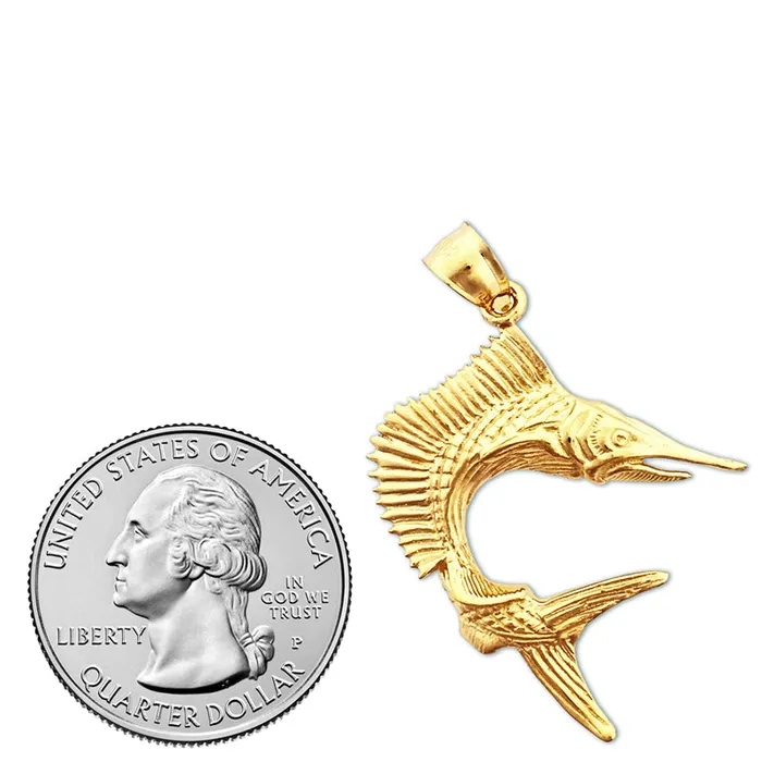 PreStyled Sets Goldia 14K Gold 3D Sailfish Pendant