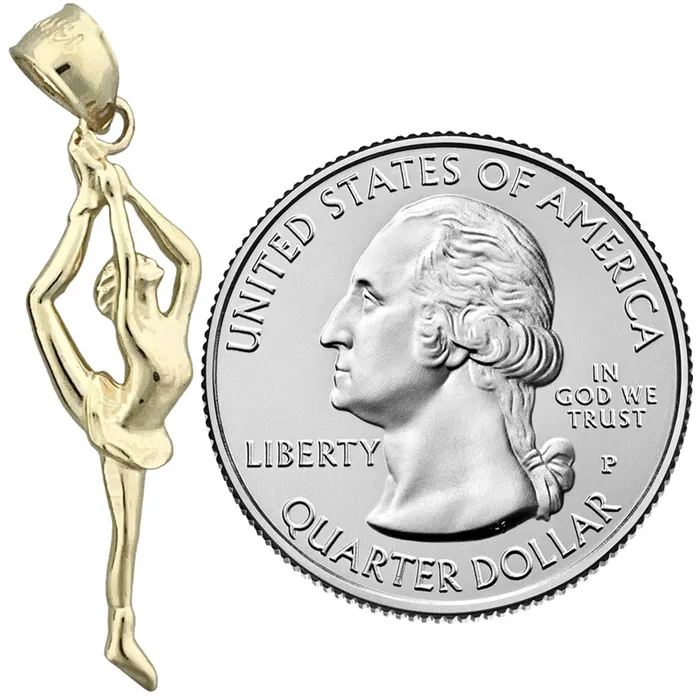 PreStyled Sets Goldia 14K Gold Female Gymnast Pendant
