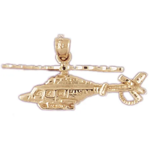 PreStyled Sets Goldia 14K Gold USA Helicopter Pendant