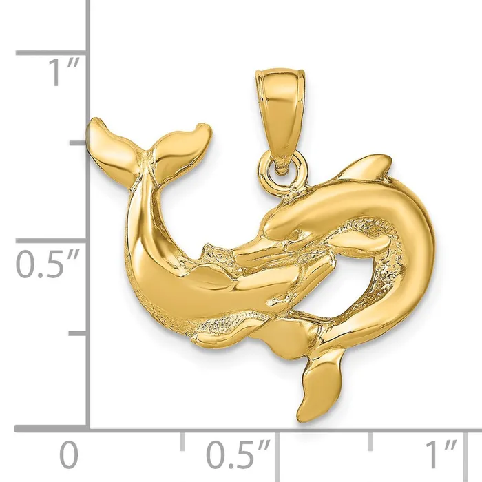 PreStyled Sets Goldia 14k Yellow Gold Dolphins Pendant