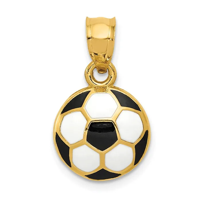 PreStyled Sets Goldia 14k Yellow Gold Enameled Soccer Ball Pendant