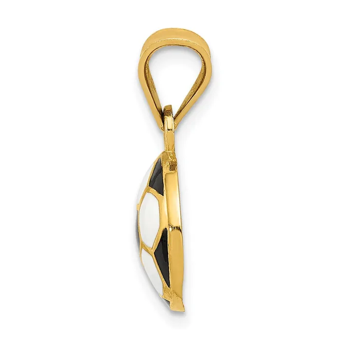 PreStyled Sets Goldia 14k Yellow Gold Enameled Soccer Ball Pendant