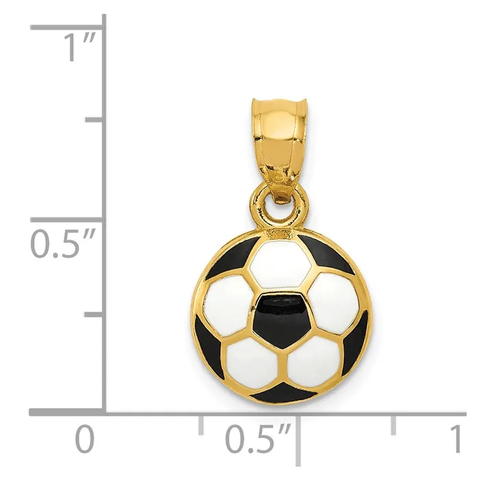 PreStyled Sets Goldia 14k Yellow Gold Enameled Soccer Ball Pendant