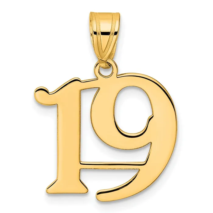 PreStyled Sets Goldia 14k Yellow Gold Polished Number 19 Pendant