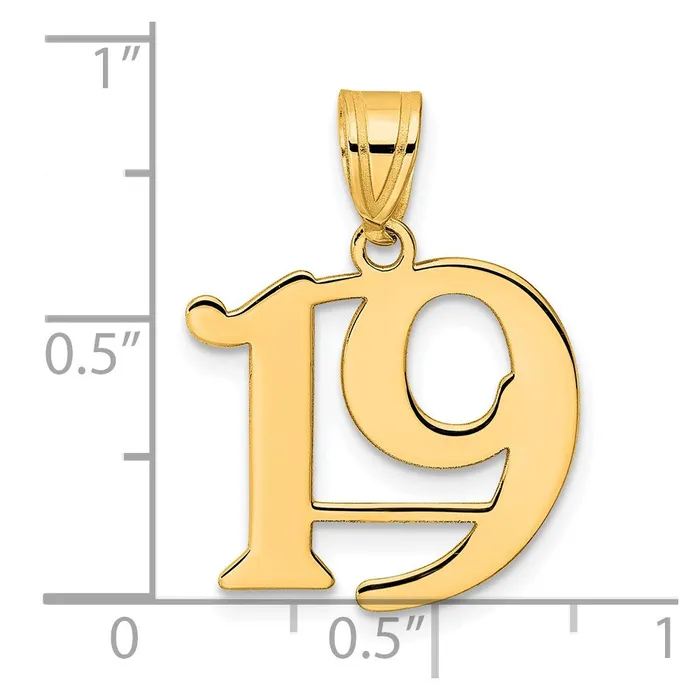 PreStyled Sets Goldia 14k Yellow Gold Polished Number 19 Pendant