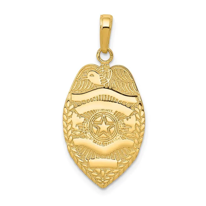 PreStyled Sets Goldia 14k Yellow Gold Polished Police Badge Pendant