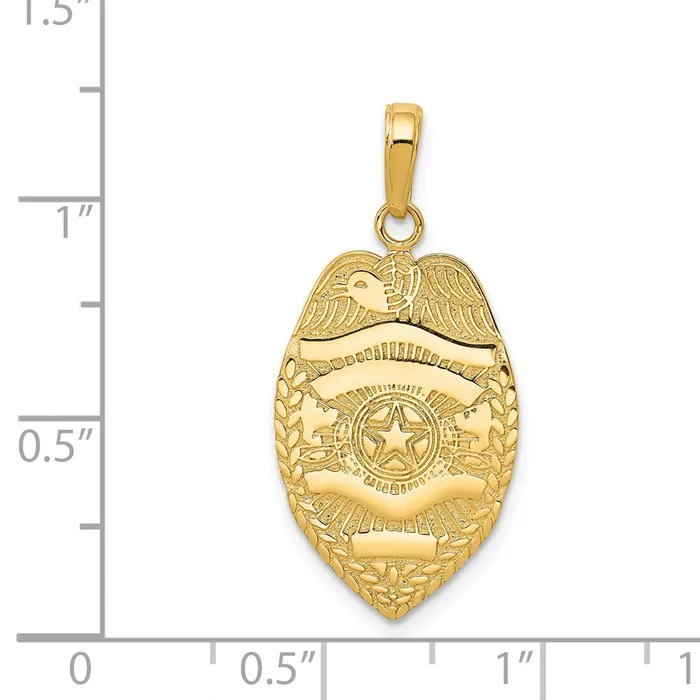 PreStyled Sets Goldia 14k Yellow Gold Polished Police Badge Pendant