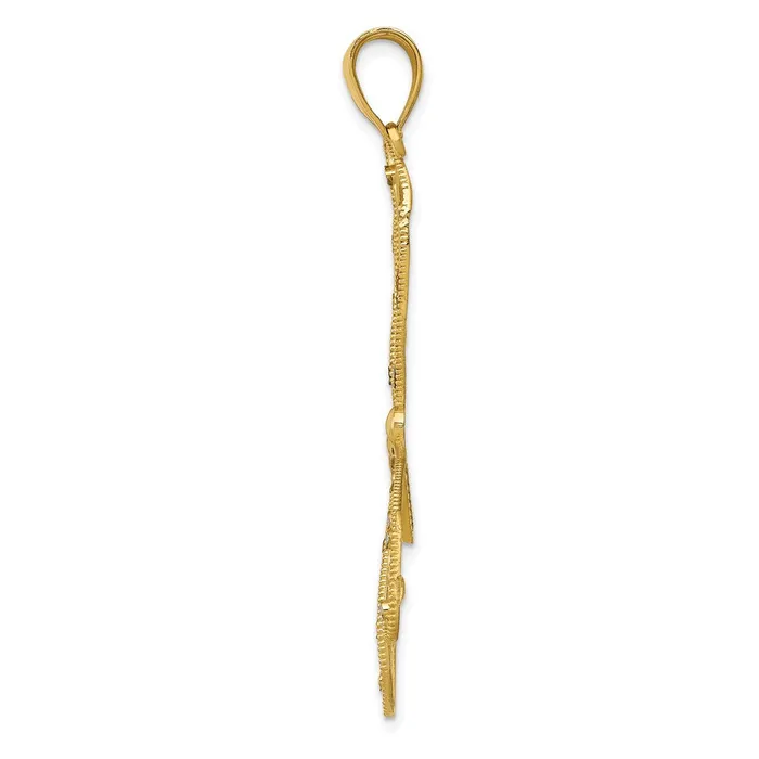PreStyled Sets Goldia 14k Yellow Rhodium Gold wRhodium Polished DC Filigree Dragonfly Pendant